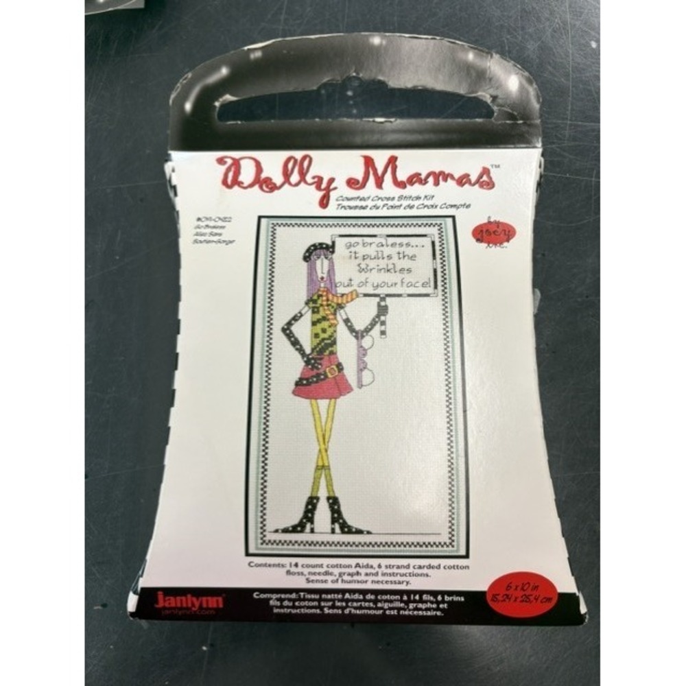 Janlynn Dolly Mamas Go Braless Counted Cross Stitch Kit 019-0432 Joey Inc 6x10